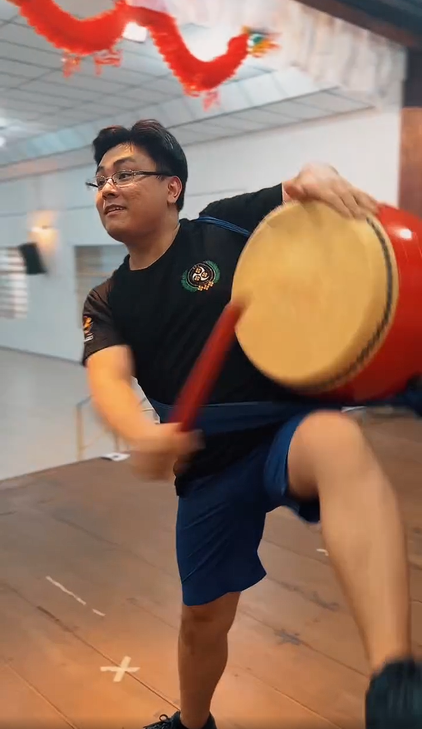 me playing taiko